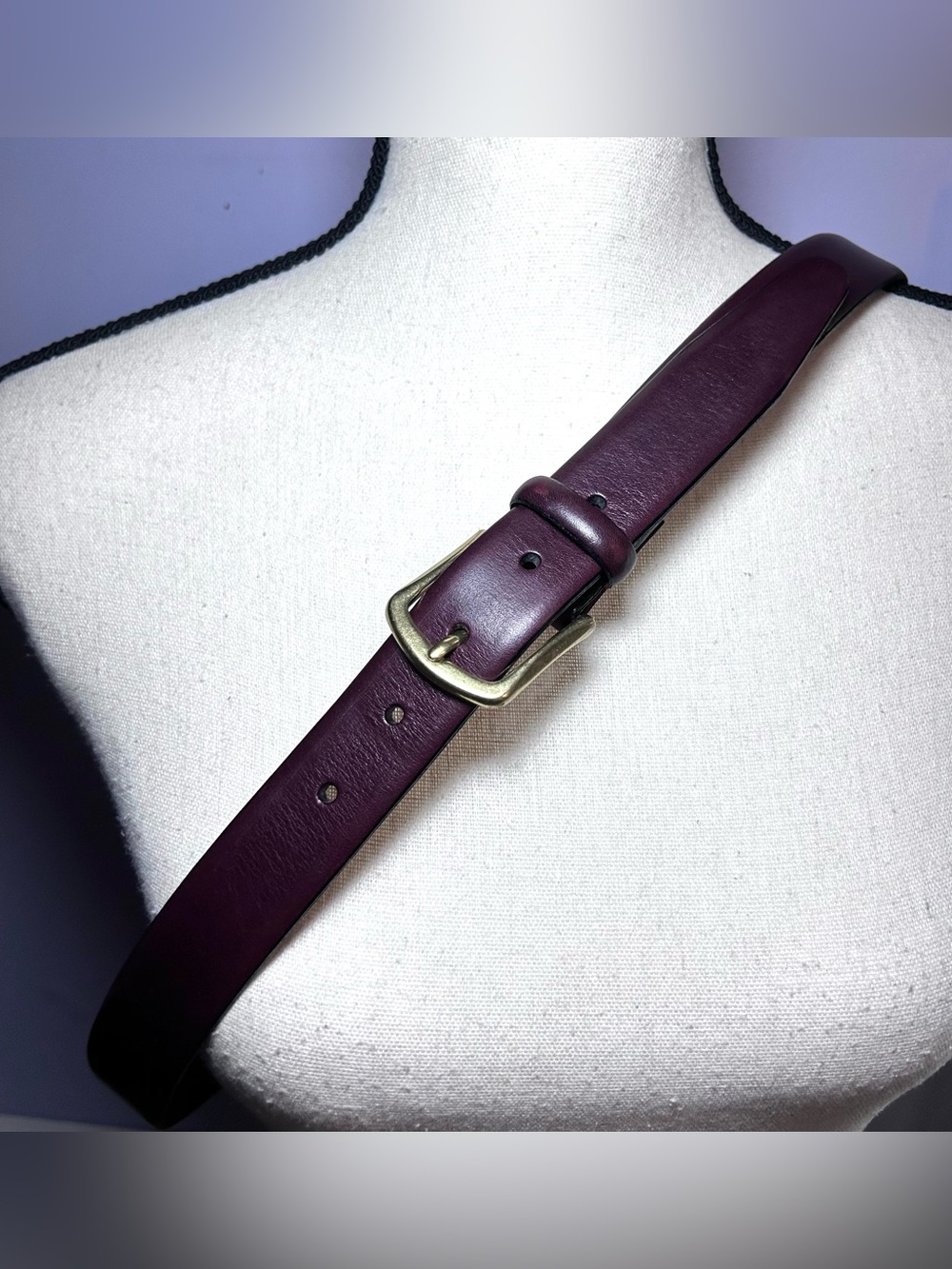 Burgundy Leather and Brass Buckle Belt Men’s 40 By Men’s Warehouse Italy